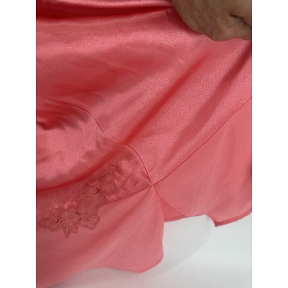 Jones New York Satin Slip Dress Gown Small Midi Fairycore Salmon Peach DD04 - Picture 14 of 15